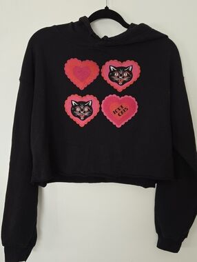 Cropped Cat Lover Hoodie